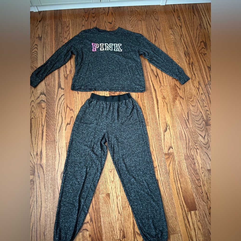 victoria secret/pink matching sweat set